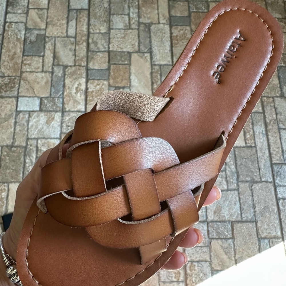 Brown Woven Women's Sandals